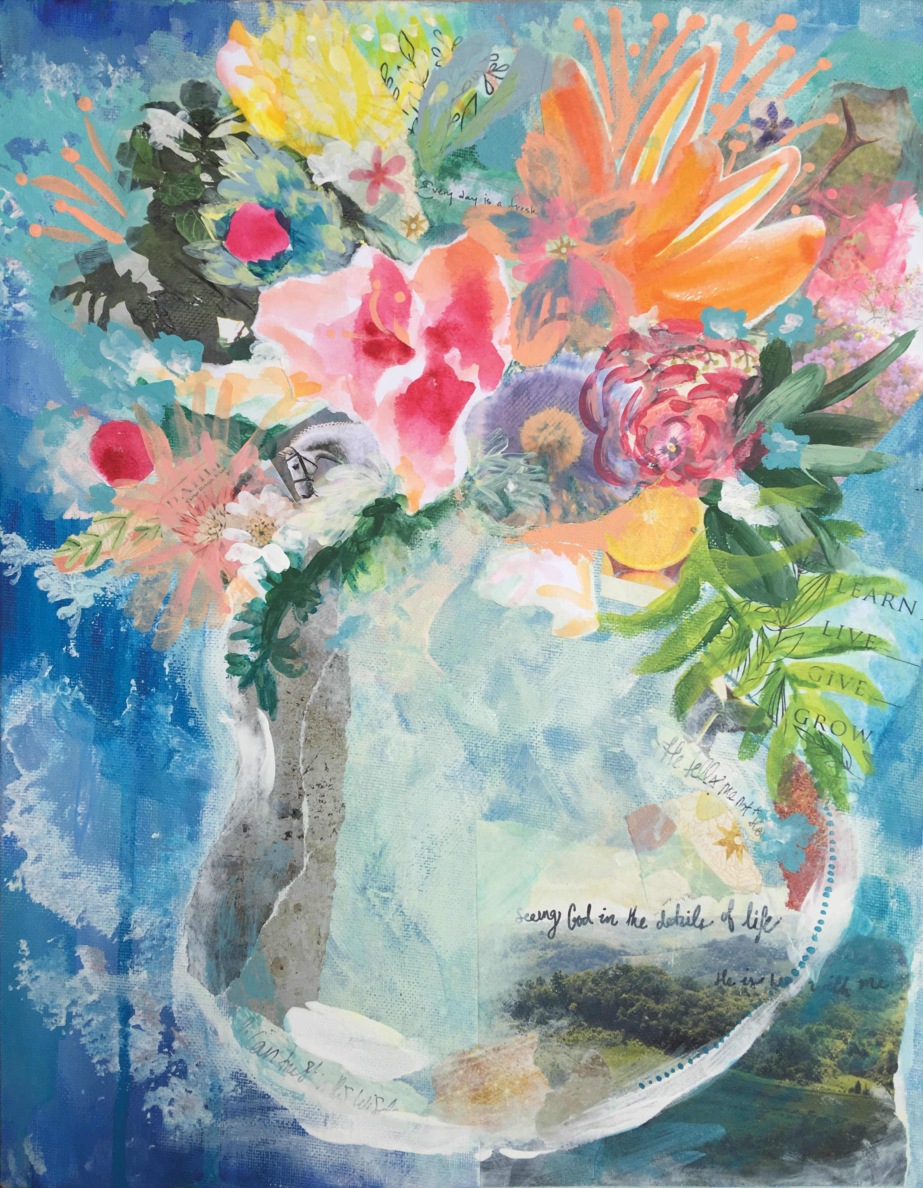 Amy Birch ’23 Wave of Growth | acrylic and mixed media collage